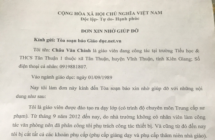 Huyện Vĩnh Thuận không chỉ có 1 nhà giáo phải “nước mắt chan cơm”