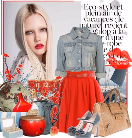 Hoặc trở thành một cô nàng phá cách khi mặc chiếc áo jeans mài trắng nghịch ngợm này với một chân váy đỏ bồng bềnh điệu đà. Đôi khi những nét tương phản lại tạo ra cho bạn những thú vị bất ngờ. Hoặc trở thành một cô nàng phá cách khi mặc chiếc áo jeans mài trắng nghịch ngợm này với một chân váy đỏ bồng bềnh điệu đà. Đôi khi những nét tương phản lại tạo ra cho bạn những thú vị bất ngờ.