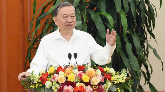 Tổng Bí thư Tô Lâm phát biểu kết luận, nhấn mạnh một số định hướng chiến lược. (Ảnh: Trần Hải) Tổng Bí thư Tô Lâm phát biểu kết luận, nhấn mạnh một số định hướng chiến lược. (Ảnh: Trần Hải)
