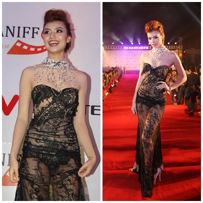 Và gần đây, chiếc đầm ren xuyên thấu "vô duyên" này của Hồng Quế tiếp tục bị "ném đá". Và gần đây, chiếc đầm ren xuyên thấu "vô duyên" này của Hồng Quế tiếp tục bị "ném đá".