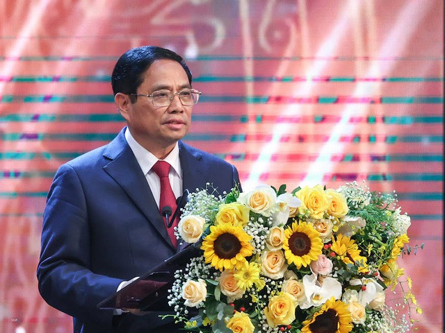 Thủ tướng Chính phủ Phạm Minh Chính: Giải thưởng hôm nay được dành để tôn vinh những giá trị cao quý của những người làm báo - Ảnh: VGP/Nhật Bắc Thủ tướng Chính phủ Phạm Minh Chính: Giải thưởng hôm nay được dành để tôn vinh những giá trị cao quý của những người làm báo - Ảnh: VGP/Nhật Bắc