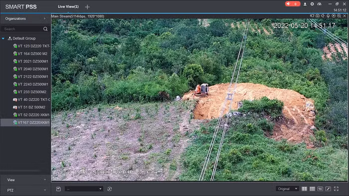 Camera giám sát phát hiện phương tiện khai thác đất dưới đường dây Camera giám sát phát hiện phương tiện khai thác đất dưới đường dây