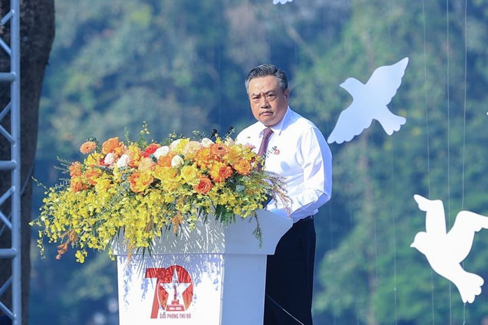 Chủ tịch Uỷ ban nhân dân Thành phố Hà Nội Nguyễn Sỹ Thanh cho biết, "Ngày hội Văn hoá vì hoà bình" nhằm lan toả thông điệp về giá trị văn hoá, hoà bình và sức sáng tạo của con người Thăng Long - Hà Nội qua các thời kỳ... Ảnh: VGP/Nhật Bắc Thủ tướng Phạm Minh Chính dự 'Ngày hội Văn hóa vì hòa bình' của Hà Nội- Ảnh 7.