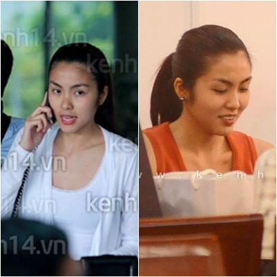 Khi Tăng Thanh Hà buộc cao những lọn tóc lên, mới thấy được hết góc mặt nhỏ nhắn và vô cùng thanh tú của cô.