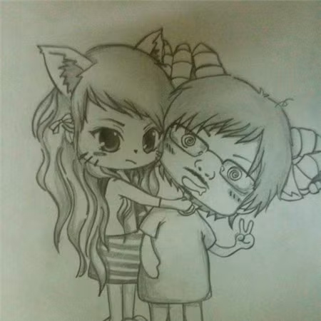 Hình ảnh chibi ngộ nghĩnh của Đinh Tiến Dũng và vợ tương lai.