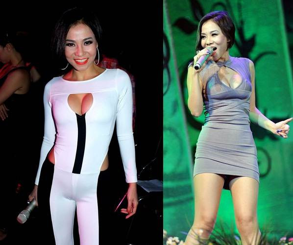 Thu Minh với những chiếc áo khoét tròn "bỏng rẫy"