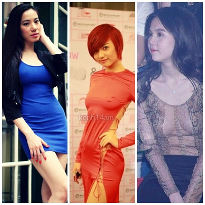 5. Thả rông ngực Có lẽ đây là cách khoe ngực "lộ liễu", và kém duyên nhất của các mỹ nhân Vbiz