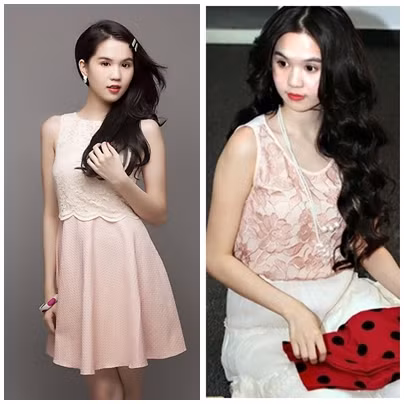 Những mảng ren được điểm tinh tế trên váy làm tăng nét nữ tính cho cô nàng