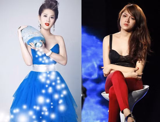 Hương Giang giản dị mà vẫn gợi cảm trong khi Khanh Chi Lâm màu mè với lối trang điểm đậm và phụ kiện đủ loại trên người khiến nhiều người phải lắc đầu.