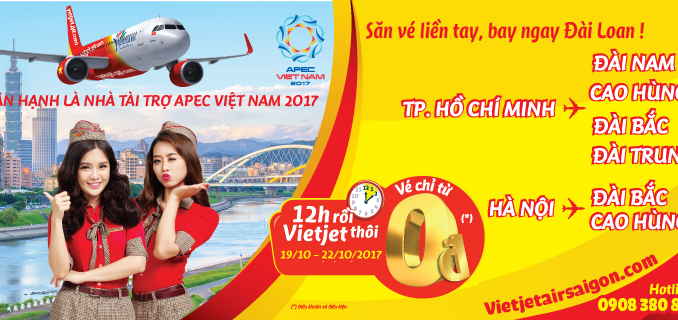 Vietjet là hãng hàng không có nhiều đường bay nhất kết nối Việt Nam và Đài Loan, bởi vậy hãng luôn dành lượng lớn vé siêu tiết kiệm để du khách khám phá đất nước Đài Loan xinh đẹp. Vietjet là hãng hàng không có nhiều đường bay nhất kết nối Việt Nam và Đài Loan, bởi vậy hãng luôn dành lượng lớn vé siêu tiết kiệm để du khách khám phá đất nước Đài Loan xinh đẹp.