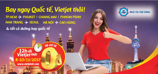 Vietjet khuyến mại gia vé bay quốc tế chỉ từ 0 đồng. Vietjet khuyến mại gia vé bay quốc tế chỉ từ 0 đồng.