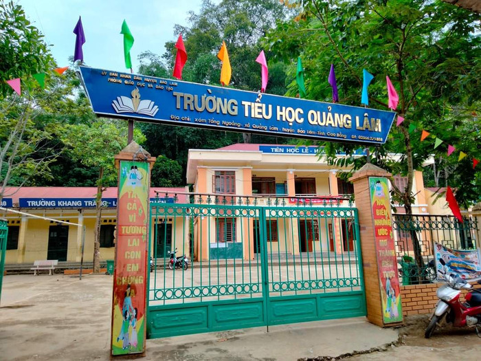 Trường Tiểu học Quảng Lâm, huyện Bảo Lâm, tỉnh Cao Bằng. (Ảnh: website nhà trường) truong.jpg