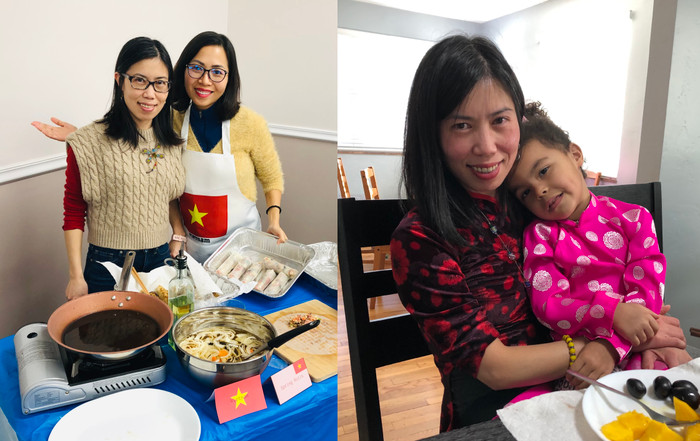 Cô Linh cùng con gái mặc áo dài, tham gia các hoạt động cùng cộng đồng người Việt tại Mỹ. (Ảnh: NVCC) Cô Linh cùng con gái mặc áo dài, tham gia các hoạt động cùng cộng đồng người Việt tại Mỹ. (Ảnh: NVCC)