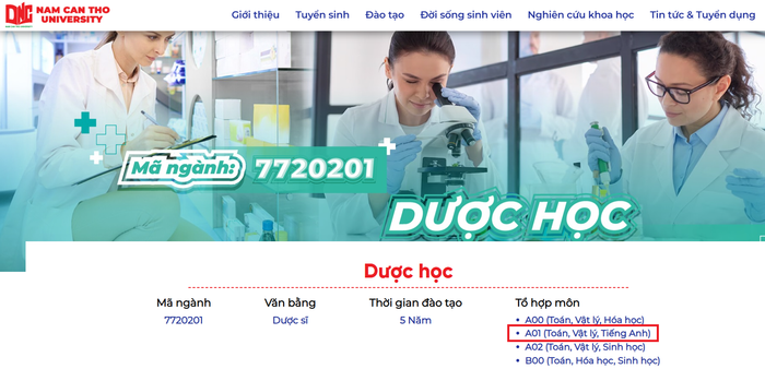 Ảnh chụp màn hình Thông tin tuyển sinh chương trình đại học năm 2025 của Trường Đại học Nam Cần Thơ. screenshot-2025-04-03-133427-143-7125.png