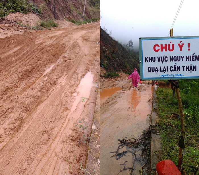 Cô Ngà từng phải vượt qua con đường lầy lội này mới có thể tới được điểm trường. (Ảnh: NVCC) Cô Ngà từng phải vượt qua con đường lầy lội này mới có thể tới được điểm trường. (Ảnh: NVCC)