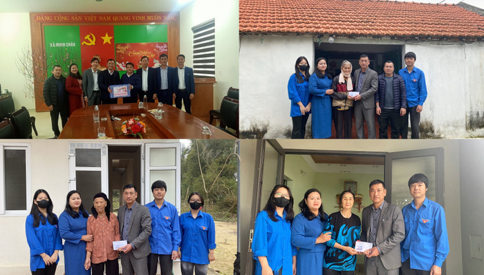 Thầy Nguyễn Văn Hà cùng các thầy cô và học sinh Trường Trung học phổ thông Quan Lạn tặng quà Tết cho bà con trên đảo. (Ảnh: NTCC) Thầy Nguyễn Văn Hà cùng các thầy cô và học sinh Trường Trung học phổ thông Quan Lạn tặng quà Tết cho bà con trên đảo. (Ảnh: NTCC)