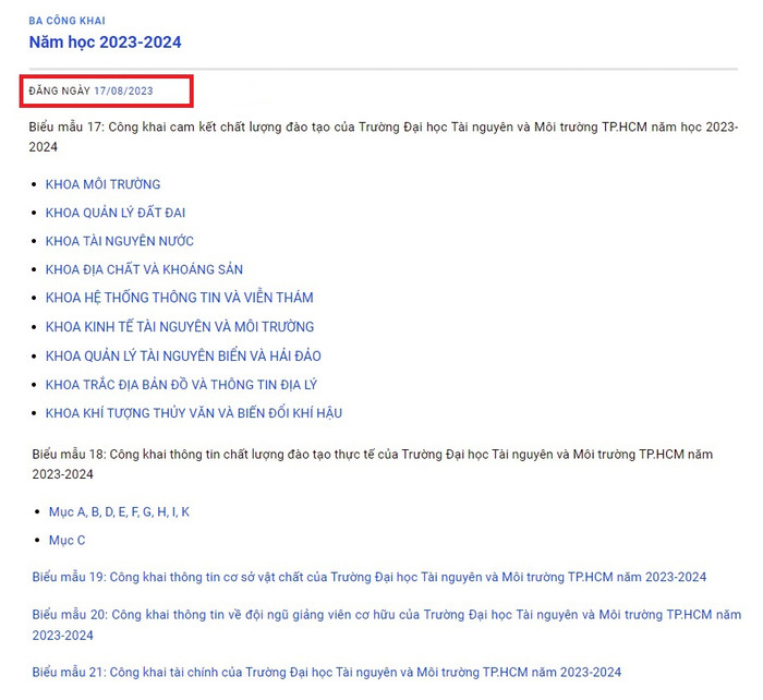 Nội dung báo cáo ba công khai năm học 2023-2024 được nhà trường đăng tải ngày 17/8/2023. Nội dung báo cáo ba công khai năm học 2023-2024 được nhà trường đăng tải ngày 17/8/2023.