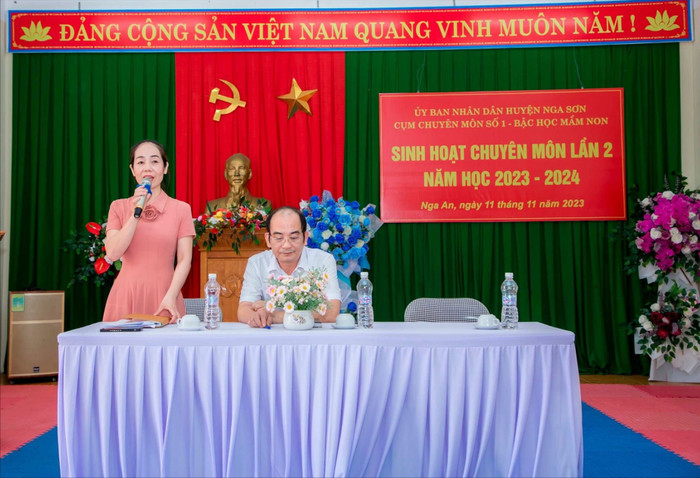 Cô Trịnh Thị Oanh, Hiệu trưởng Trường Mầm non Nga An (huyện Nga Sơn, tỉnh Thanh Hóa). Ảnh: website nhà trường 487698565_2592546630937091_6760230786759524388_n.jpg