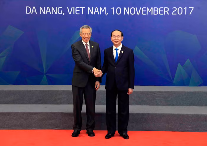 Chủ tịch nước Trần Đại Quang và Thủ tướng Singapore Lý Hiển Long.