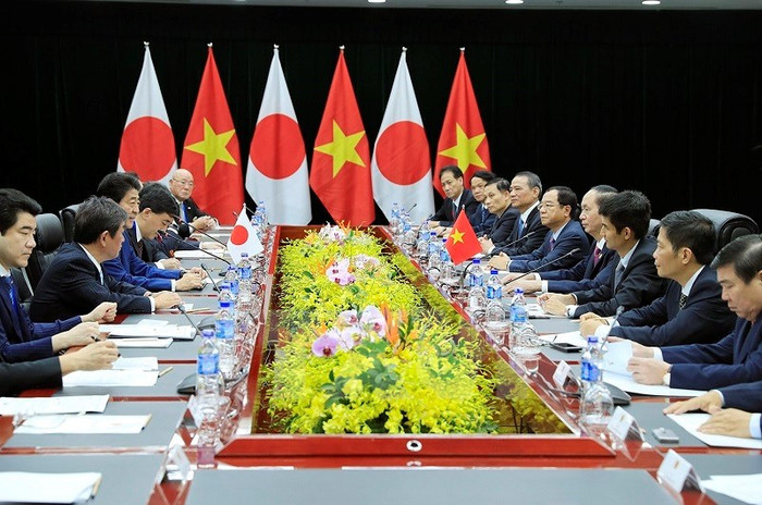 Chủ tịch nước Trần Đại Quang tiếp Thủ tướng Nhật Bản Shinzo Abe. (Ảnh: TTXVN) Chủ tịch nước Trần Đại Quang tiếp Thủ tướng Nhật Bản Shinzo Abe. (Ảnh: TTXVN)