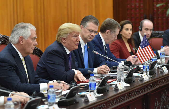 Tổng thống Donald Trump tại buổi hội kiến. Ảnh: VGP/Nhật Bắc