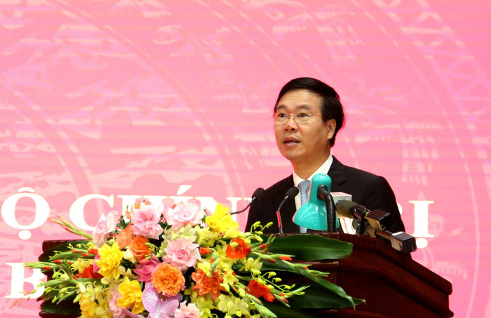 Thường trực Ban Bí thư Võ Văn Thưởng phát biểu tại lễ công bó. ẢNh: VGP/Gia Huy Thường trực Ban Bí thư Võ Văn Thưởng phát biểu tại lễ công bó. ẢNh: VGP/Gia Huy