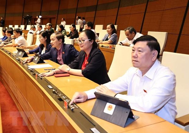 Các đại biểu Quốc hội biểu quyết. (Ảnh: TTXVN) Các đại biểu Quốc hội biểu quyết. (Ảnh: TTXVN)