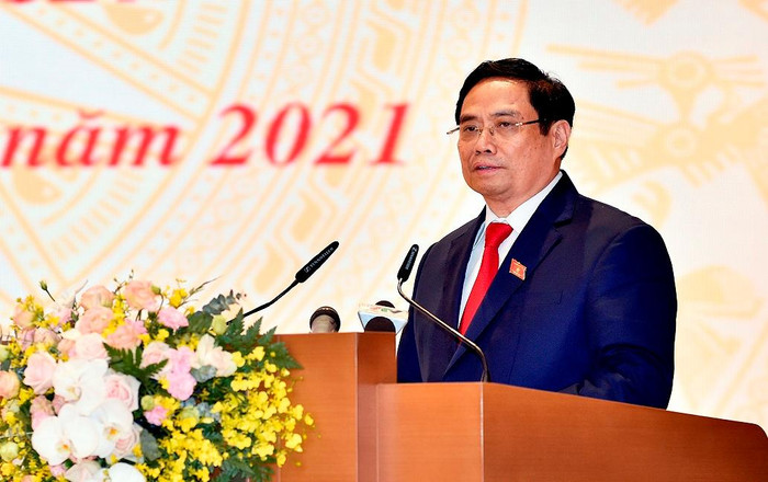 Thủ tướng Chính phủ Phạm Minh Chính phát biểu tại lễ bàn giao công việc. Ảnh: VGP/Nhật Bắc Thủ tướng Chính phủ Phạm Minh Chính phát biểu tại lễ bàn giao công việc. Ảnh: VGP/Nhật Bắc