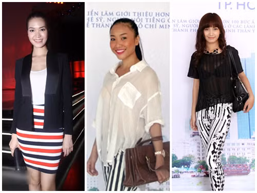 Thùy Dung, Đoan Trang diện kẻ sọc cá tính, Ái Phương tiếp tục đi theo xu hướng. Thùy Dung, Đoan Trang diện kẻ sọc cá tính, Ái Phương tiếp tục đi theo xu hướng.