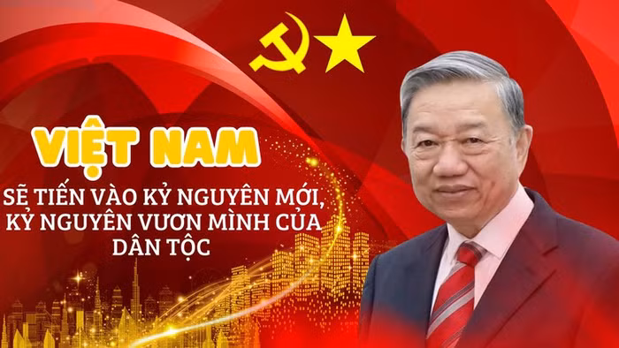 Tư tưởng lớn của Tổng Bí thư Tô Lâm, quyết tâm chính trị của Đảng ta là: Mùa xuân năm 2026 dân tộc ta chính thức tiến vào kỷ nguyên mới, kỷ nguyên vươn mình, kỷ nguyên tăng tốc, bứt phá để hiện thực hóa khát vọng xây dựng một nước Việt Nam xã hội chủ nghĩa, dân giàu, nước mạnh, dân chủ, công bằng, văn minh.