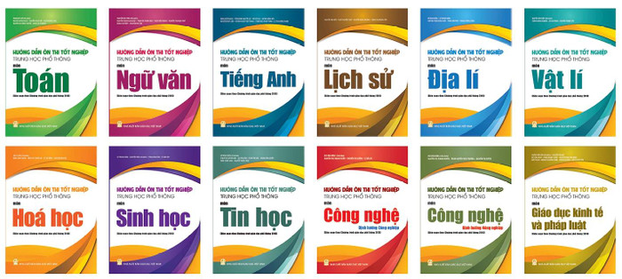 Trọn bộ 12 cuốn trong bộ sách Hướng dẫn ôn thi tốt nghiệp trung học phổ thông. Trọn bộ 12 cuốn trong bộ sách Hướng dẫn ôn thi tốt nghiệp trung học phổ thông.