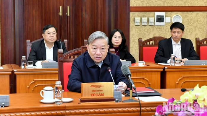 Tổng Bí thư Tô Lâm phát biểu chỉ đạo hội nghị. Tổng Bí thư Tô Lâm phát biểu chỉ đạo hội nghị.
