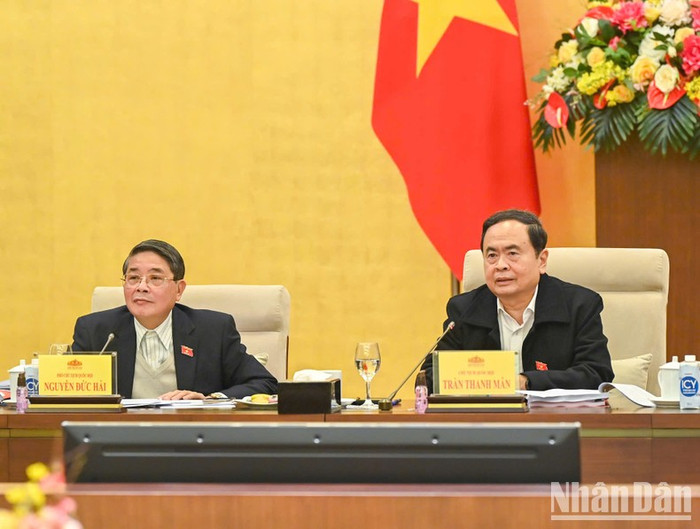 Chủ tịch Quốc hội Trần Thanh Mẫn phát biểu ý kiến. (Ảnh: Duy Linh) Chủ tịch Quốc hội Trần Thanh Mẫn phát biểu ý kiến. (Ảnh: Duy Linh)