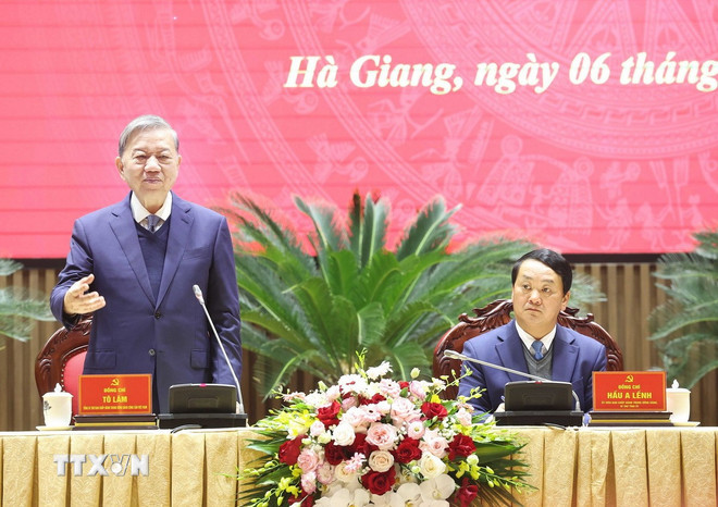 Tổng Bí thư Tô Lâm phát biểu. (Ảnh: Thống Nhất/TTXVN)