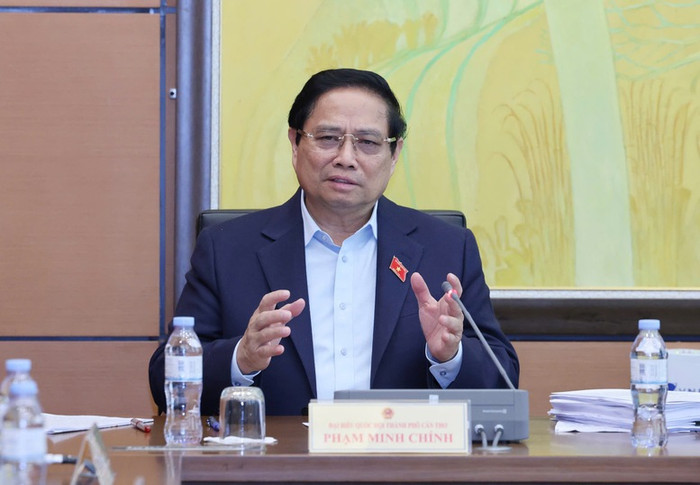 Thủ tướng Chính phủ Phạm Minh Chính cho rằng, đất nước muốn phát triển nhanh, bền vững phải dựa trên khoa học, công nghệ, đổi mới sáng tạo, chuyển đổi số. Ảnh VGP/Nhật Bắc Thủ tướng Chính phủ Phạm Minh Chính cho rằng, đất nước muốn phát triển nhanh, bền vững phải dựa trên khoa học, công nghệ, đổi mới sáng tạo, chuyển đổi số. Ảnh VGP/Nhật Bắc