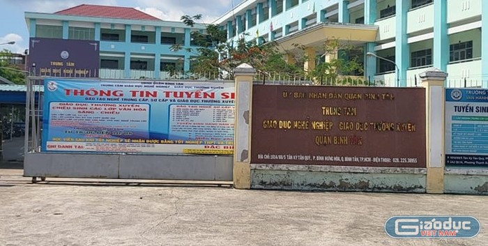 Trung tâm Giáo dục nghề nghiệp - Giáo dục thường xuyên Quận Bình Tân (ảnh minh họa: V.D) Trung tâm Giáo dục nghề nghiệp - Giáo dục thường xuyên Quận Bình Tân (ảnh minh họa: V.D)