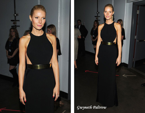 Nữ diễn viên Gwyneth Paltrow tạo điểm nhấn phần eo bằng thắt lưng kim loại