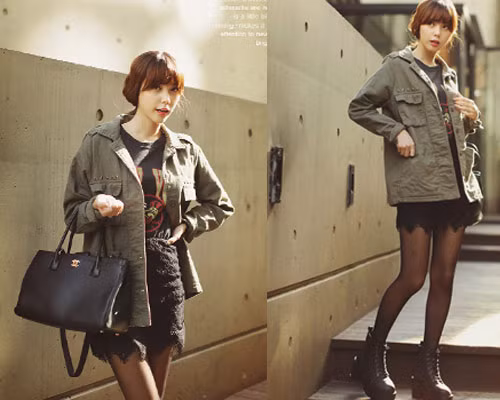 Không chỉ phù hợp với những cô gái dịu dàng, các nàng cá tính hãy thử cách kết hợp này để chiếc chân váy ren trở nên ấn tượng hơn