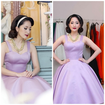 Chiếc váy tím pastel với phong cách công chúa giúp Khánh Thy 'lột xác' đến ngỡ ngàng