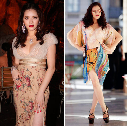 Lý Nhã Kỳ sở hữu một thân hình khá tròn trĩnh tuy nhiên cô lại thích khoác lên mình những bộ váy áo rườm rà khiến thân hình càng trở nên ục ịch. Ưu điểm của Lý Nhã Kỳ là làn da trắng nõn nà, vẻ đẹp sang trọng nên không cần phải quá cầu kỳ cô cũng có thể dễ dàng nổi bật giữa đám đông. Tuy nhiên bà chủ kim cương vẫn thường xuyên gây sốc với những bộ cánh khiến người xem phải 'ngộp thở'. Lý Nhã Kỳ sở hữu một thân hình khá tròn trĩnh tuy nhiên cô lại thích khoác lên mình những bộ váy áo rườm rà khiến thân hình càng trở nên ục ịch. Ưu điểm của Lý Nhã Kỳ là làn da trắng nõn nà, vẻ đẹp sang trọng nên không cần phải quá cầu kỳ cô cũng có thể dễ dàng nổi bật giữa đám đông. Tuy nhiên bà chủ kim cương vẫn thường xuyên gây sốc với những bộ cánh khiến người xem phải 'ngộp thở'.