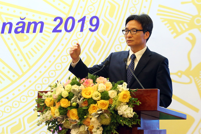 Ngày 15/1, Phó Thủ tướng Vũ Đức Đam dự Hội nghị triển khai nhiệm vụ năm 2019 của Bộ Y tế. Ảnh: VGP
