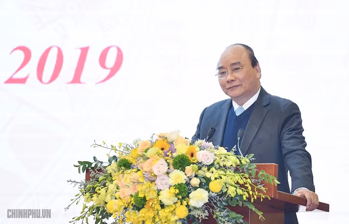 Ngày 8/1, Thủ tướng Nguyễn Xuân Phúc dự Hội nghị toàn quốc triển khai công tác tư pháp năm 2019. Ảnh: Chinhphu.vn