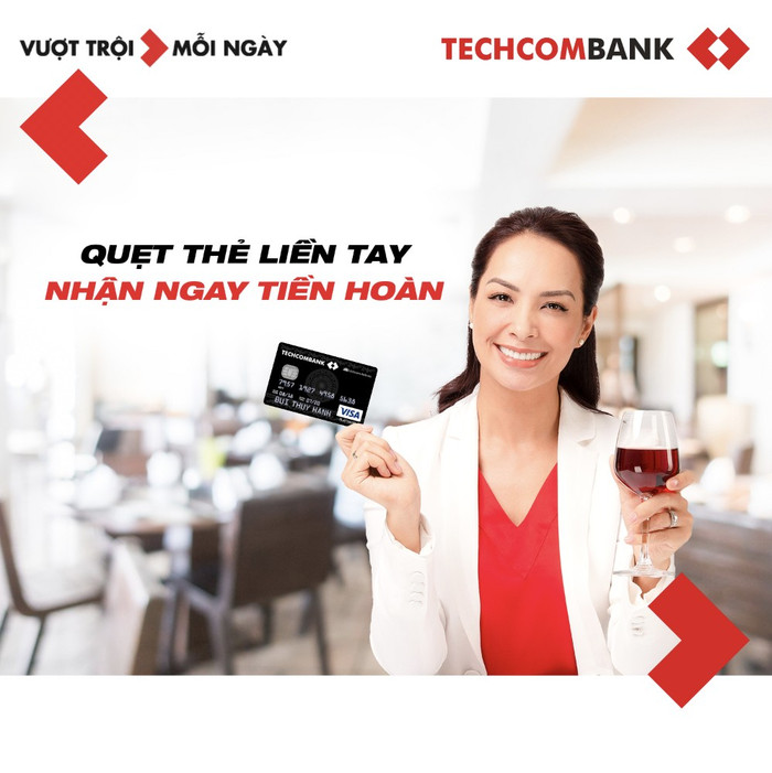 Techcombank là ngân hàng tiên phong áp dụng ưu đãi hoàn tiền không giới hạn với thẻ thanh toán Techcombank. Techcombank là ngân hàng tiên phong áp dụng ưu đãi hoàn tiền không giới hạn với thẻ thanh toán Techcombank.