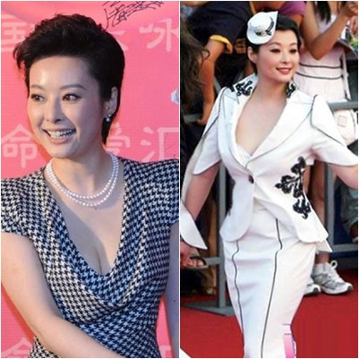 Cả trong những thiết kế thanh lịch nhất, thì phần cổ vẫn được khoét xuống thật sâu để "khoe" phần ngực của người phụ nữ đã ngoài 40 tuổi.