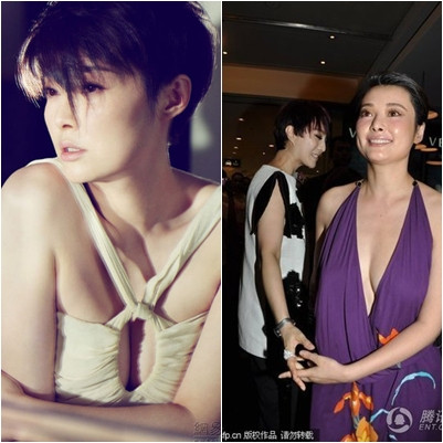 Có vẻ như váy "hở ngực" là trang phục yêu thích nhất của nữ diễn viên U40 đầy tài sắc này.