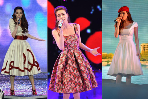 Những chiếc váy cô chọn thường rất nữ tính. Những chiếc váy cô chọn thường rất nữ tính.