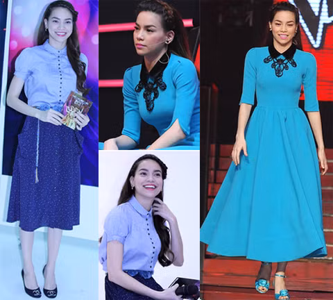 Hà Hồ đặc biệt yêu thích phong cách vintage. Những chiếc váy xếp tầng, những kiểu cổ quý tộc hay kiểu áo tay phồng khiến cô trông như một tiểu thư thời hiện đại.