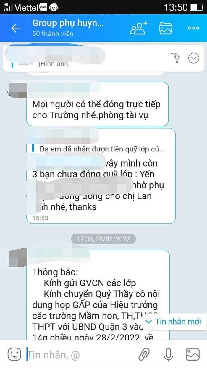 3 phụ huynh chưa đóng quỹ lớp bị nhắc tên trên nhóm zalo của phụ huynh lớp (ảnh: phụ huynh cung cấp) 3 phụ huynh chưa đóng quỹ lớp bị nhắc tên trên nhóm zalo của phụ huynh lớp (ảnh: phụ huynh cung cấp)