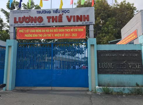 Trường tiểu học Lương Thế Vinh, quận Thủ Đức, nơi em D. đang theo học lớp 3 (ảnh: P.L)