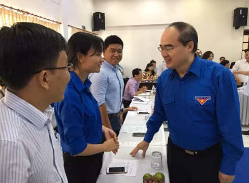 Bí thư Nguyễn Thiện Nhân trong một lần gặp gỡ các cán bộ trẻ của thành phố Hồ Chí Minh (ảnh: P.L) Bí thư Nguyễn Thiện Nhân trong một lần gặp gỡ các cán bộ trẻ của thành phố Hồ Chí Minh (ảnh: P.L)